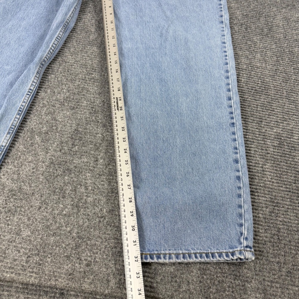 Levis 550 Relaxed Fit Tapered Leg Light Wash Blue Denim Jeans Mens 44x34 - Picture 9 of 10